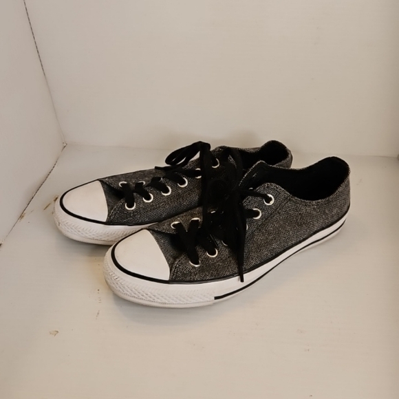 Converse Women's Size 9 Shoes Double Tongue 562457F Low Top Sneaker Black/White - Picture 1 of 7